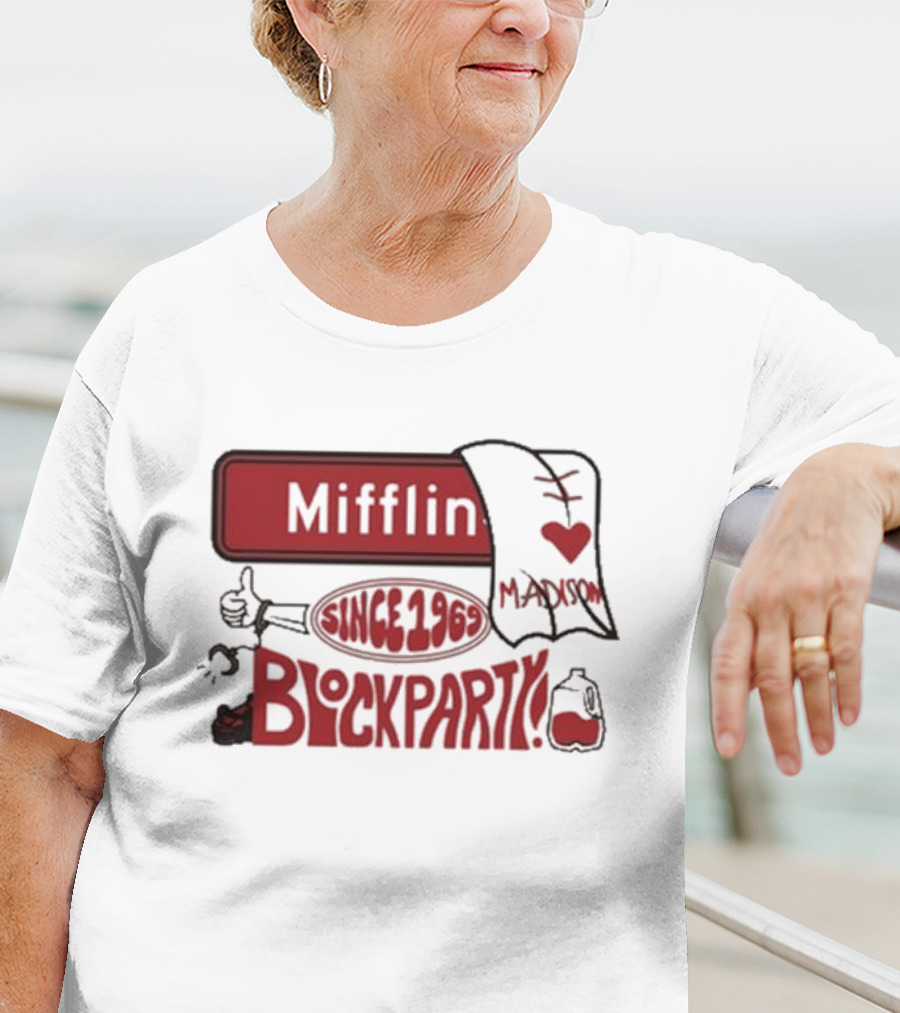 Mifflin Block Party Madison Since 1969 Heart Thumbs Up T-Shirt