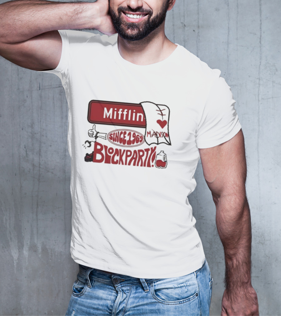 Mifflin Block Party Madison Since 1969 Heart Thumbs Up T-Shirt