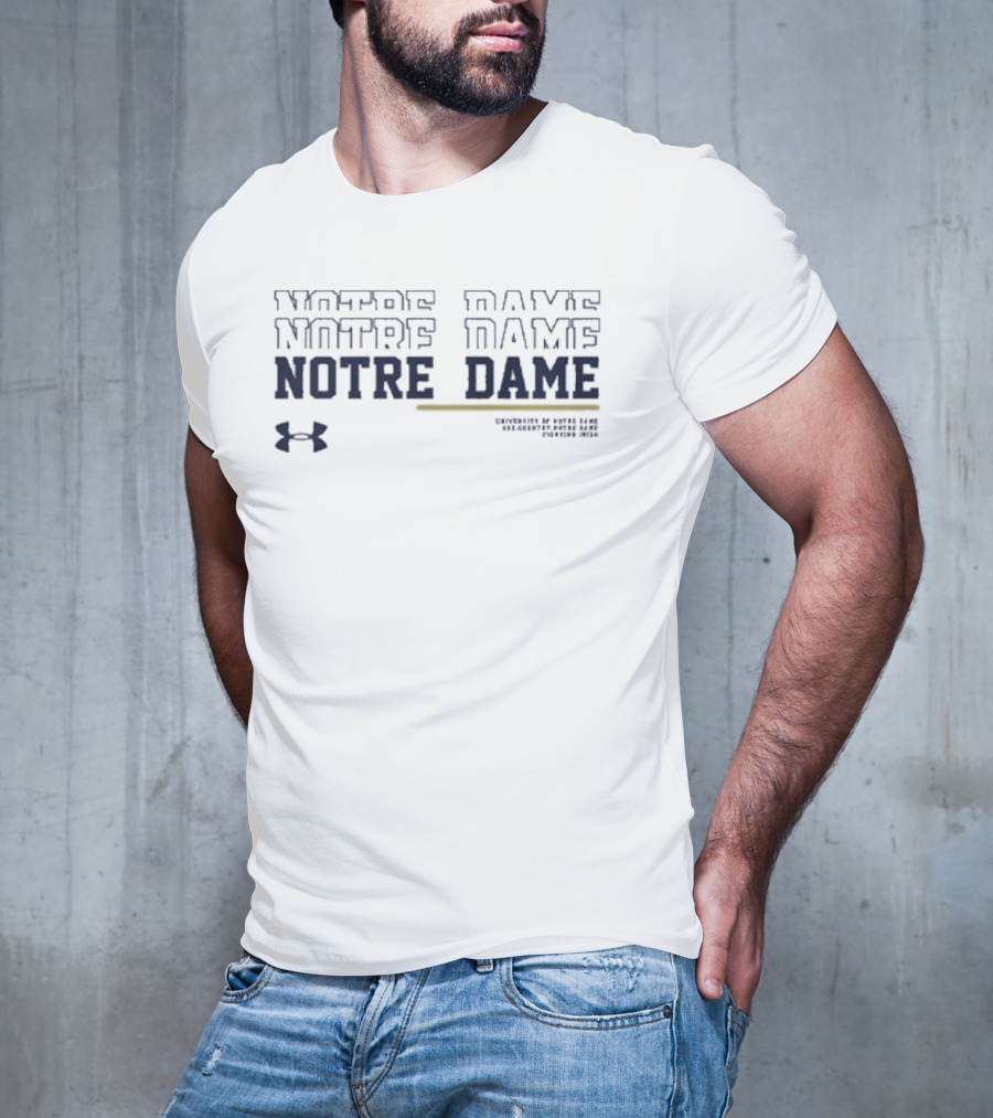 Mike Mickens Wearing Notre Dame Under Armour Fighting Irish T-Shirt