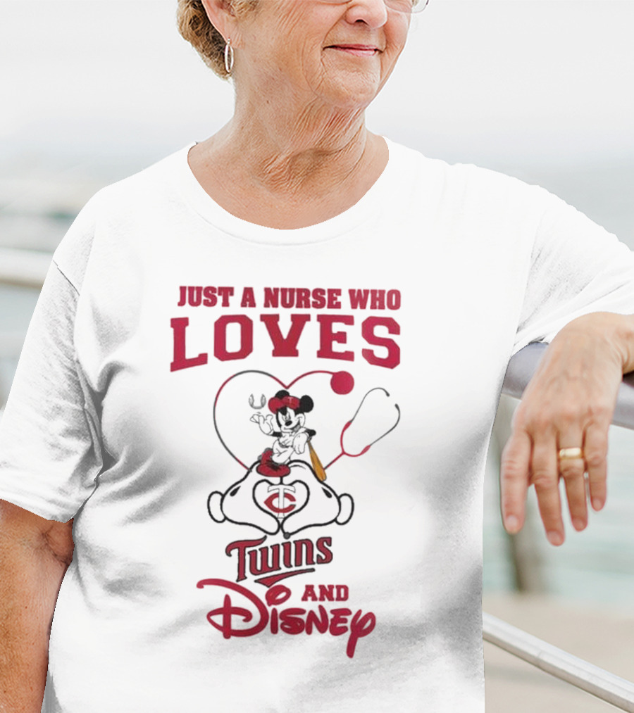 Just A Nurse Who Loves Minnesota Twins Disney Mickey Mouse T-Shirt