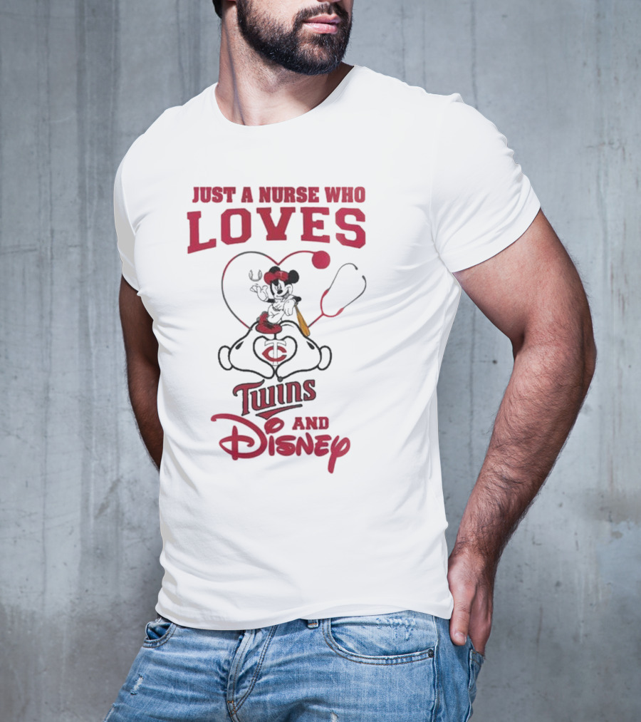Just A Nurse Who Loves Minnesota Twins Disney Mickey Mouse T-Shirt