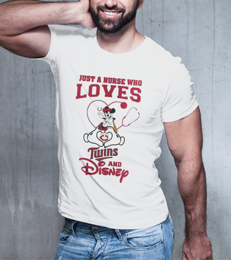 Just A Nurse Who Loves Minnesota Twins Disney Mickey Mouse T-Shirt