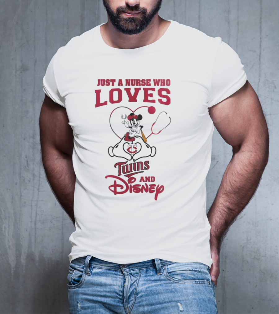 Just A Nurse Who Loves Minnesota Twins Disney Mickey Mouse T-Shirt