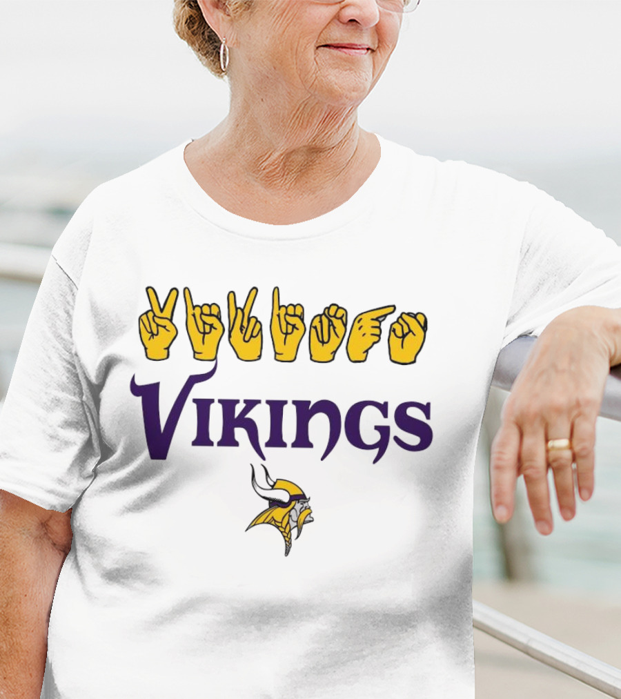 Minnesota Vikings NFL ASL Love Sign American Sign Language T-Shirt