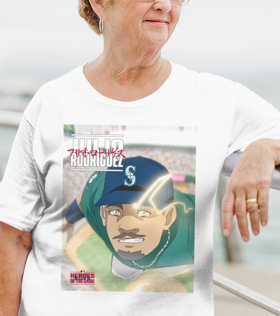 Seattle Mariners Julio Rodriguez Anime Heroes Of The Game MLB J-Rod T-Shirt