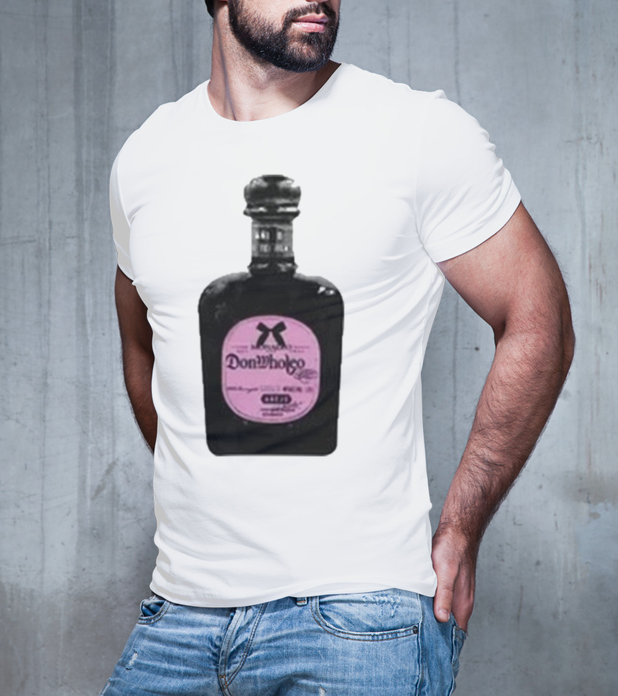Monaleo Donwholeo Tequila Bottle Pink Label T-Shirt