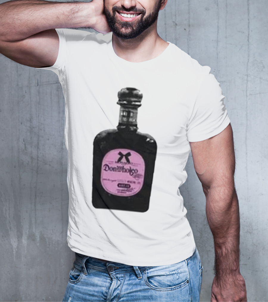 Monaleo Donwholeo Tequila Bottle Pink Label T-Shirt