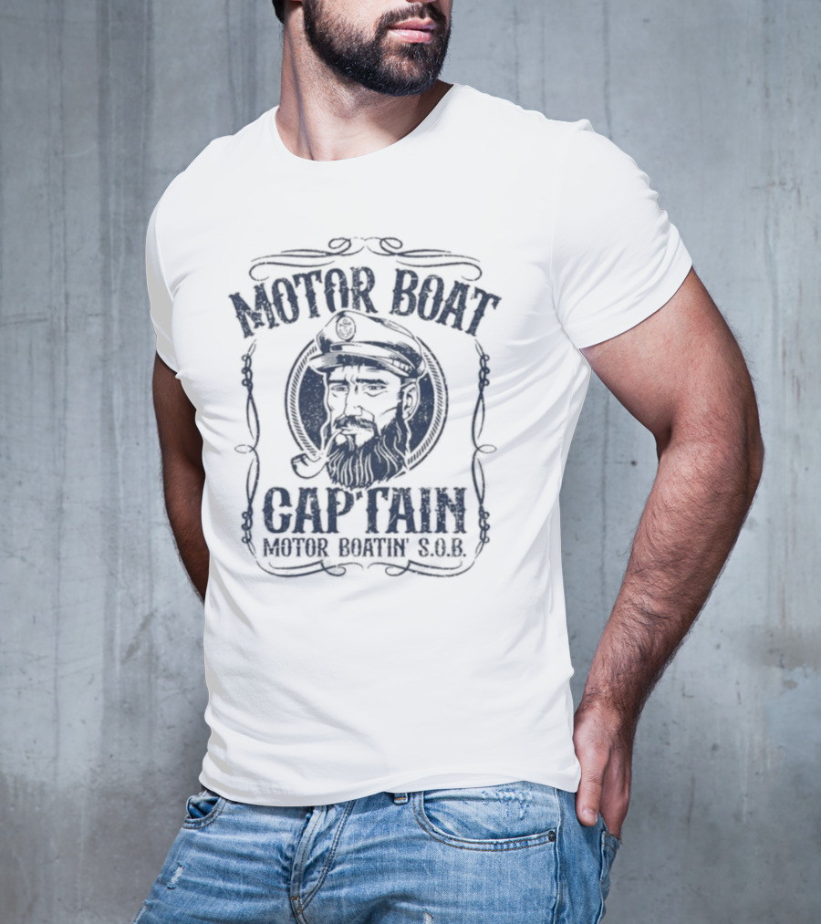 Motor Boat Captain Motor Boati Sob Vintage Nautical Theme T-Shirt
