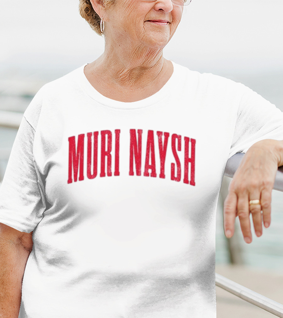 Muri Naysh Red Sparkle Bold Text T-Shirt