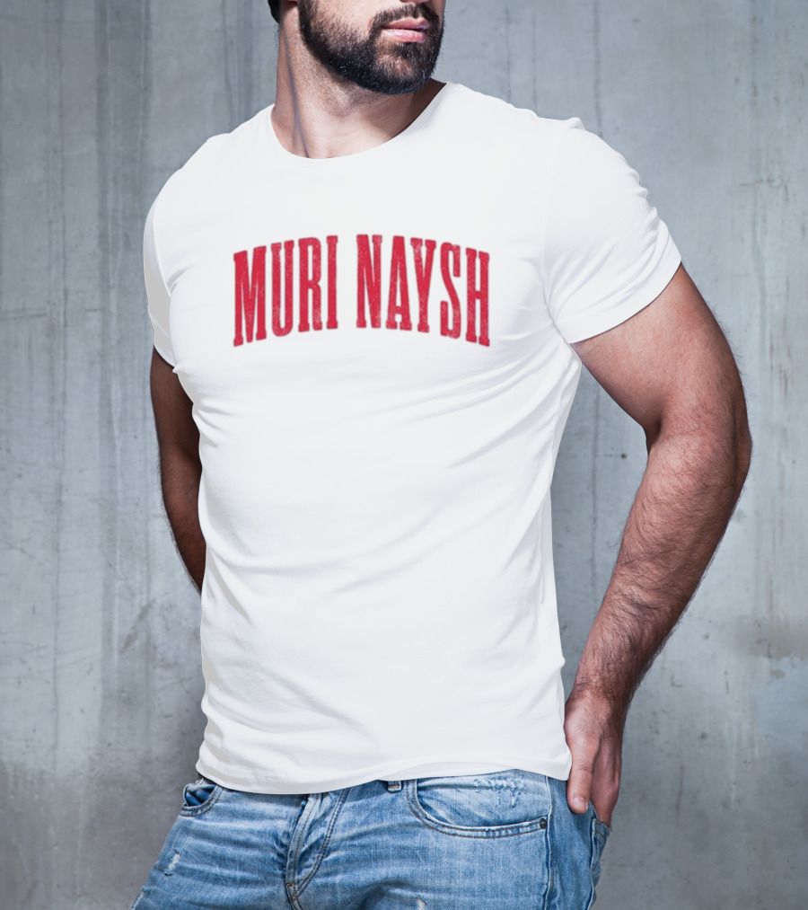 Muri Naysh Red Sparkle Bold Text T-Shirt