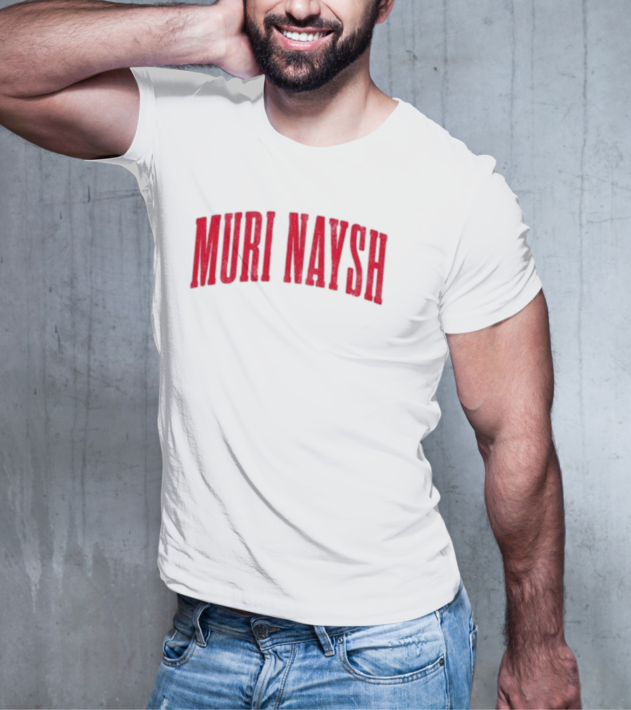 Muri Naysh Red Sparkle Bold Text T-Shirt