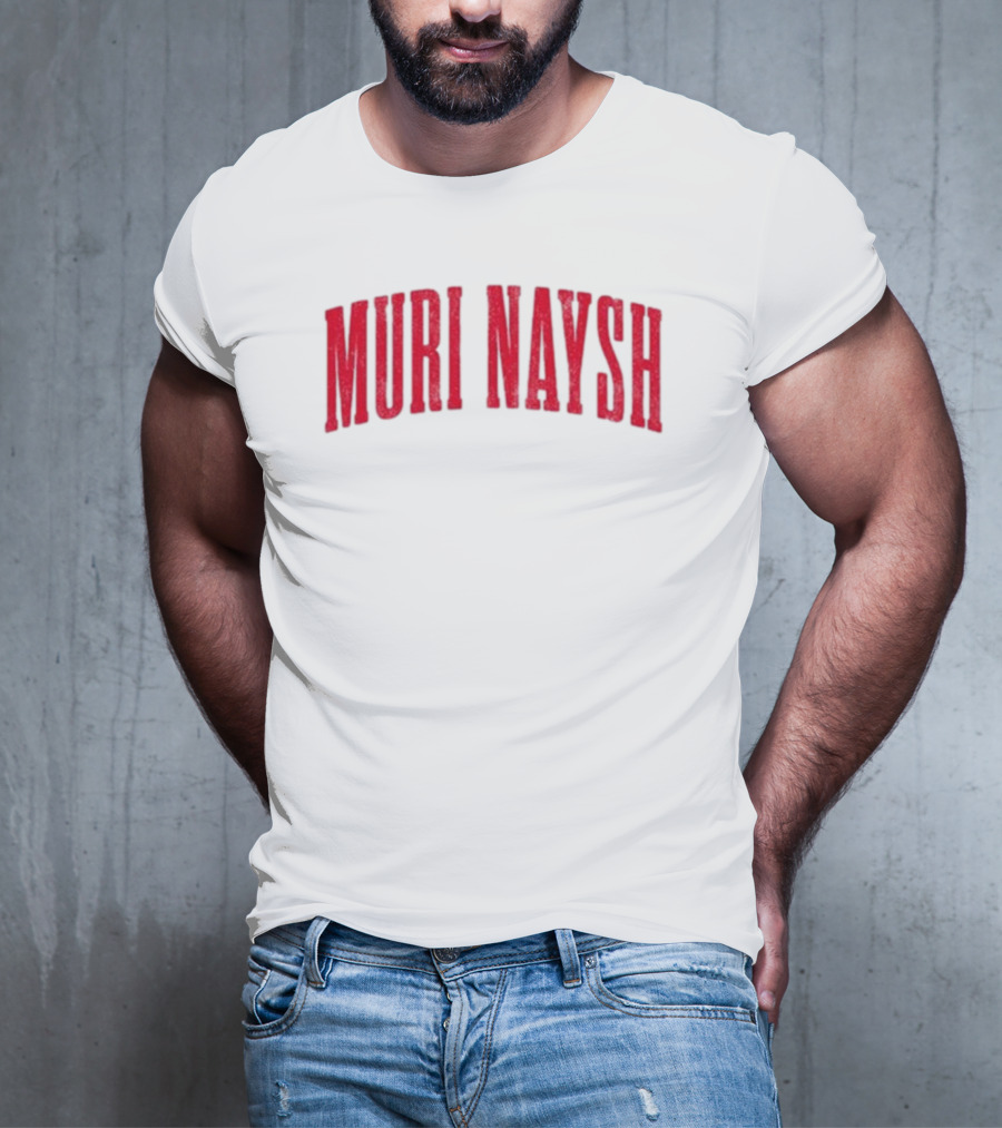 Muri Naysh Red Sparkle Bold Text T-Shirt