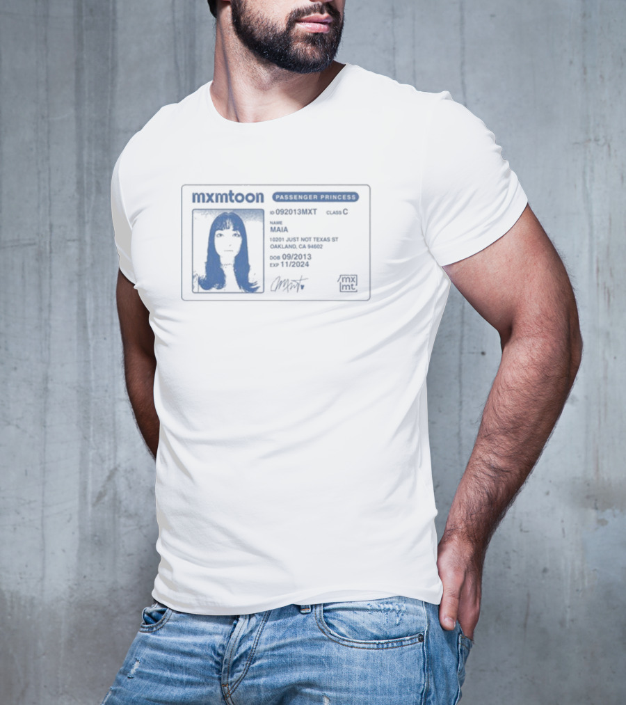 Mxmtoon License Passenger Princess Permit Identification T-Shirt