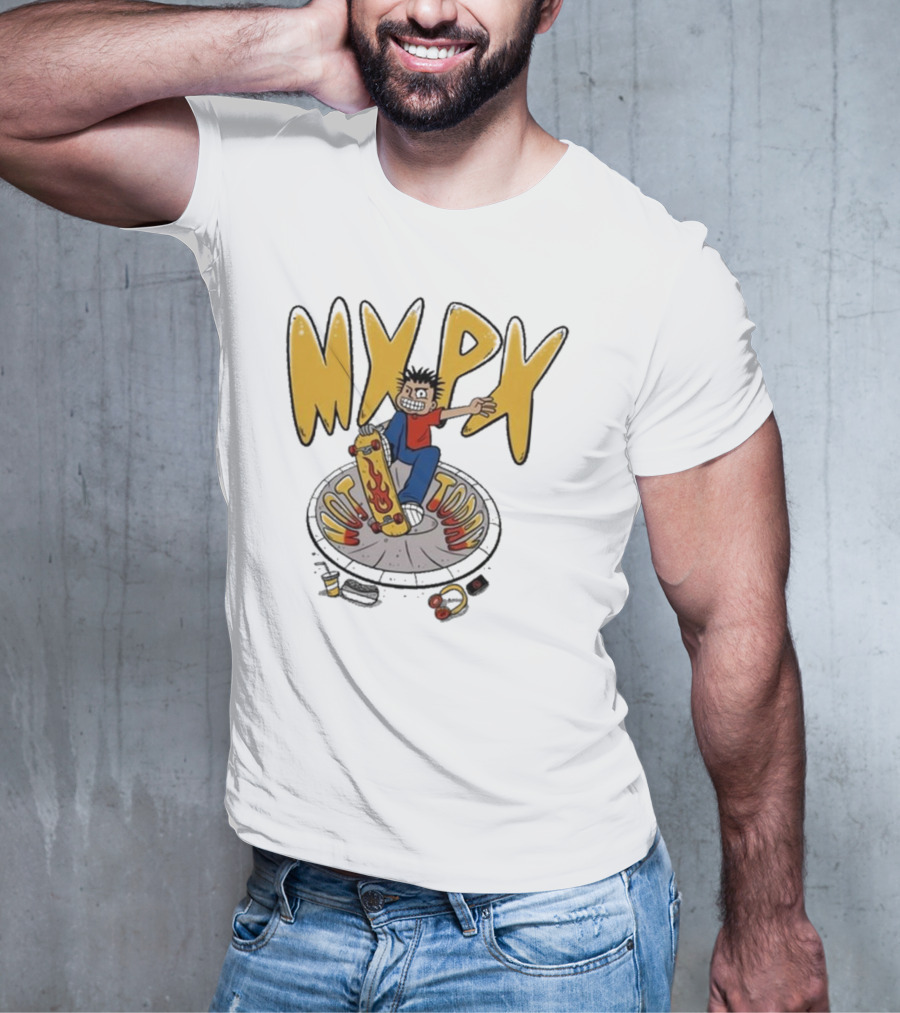 MXPX Today I'm Easy Skateboard Character With Flame Deck T-Shirt