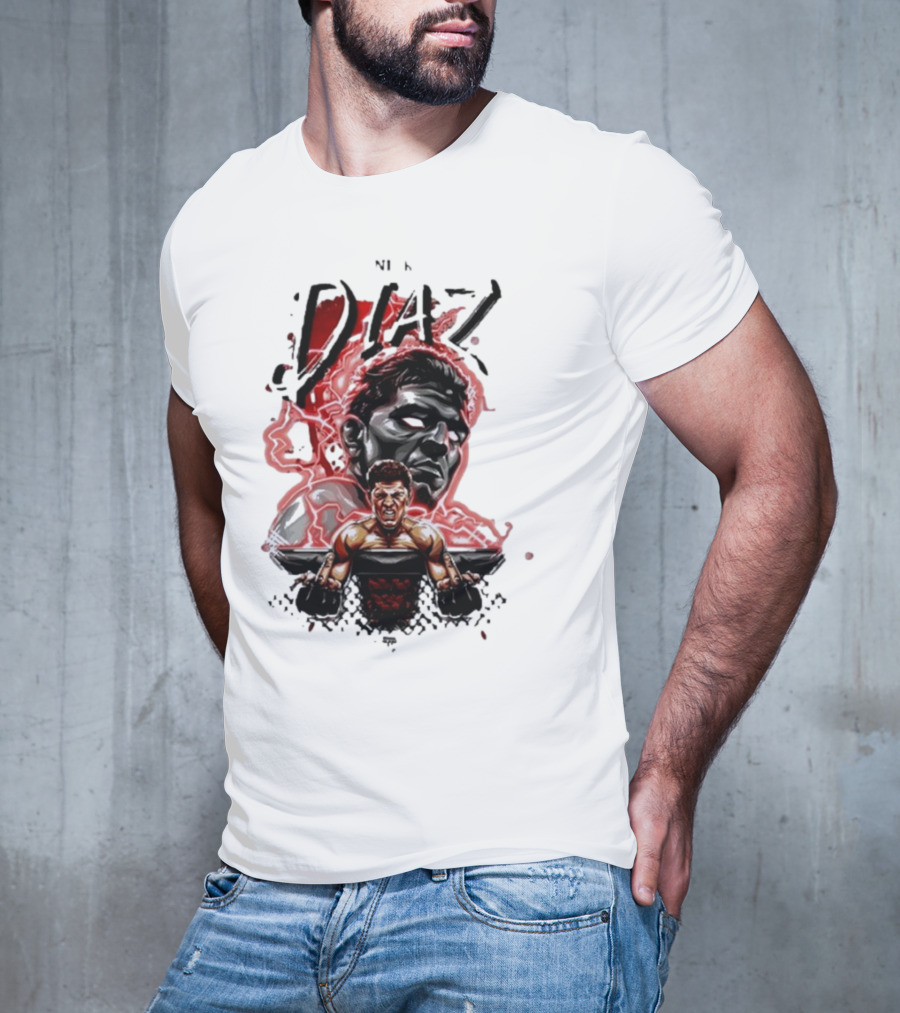 Nate Nick Diaz Electric Aura Fight Scene T-Shirt