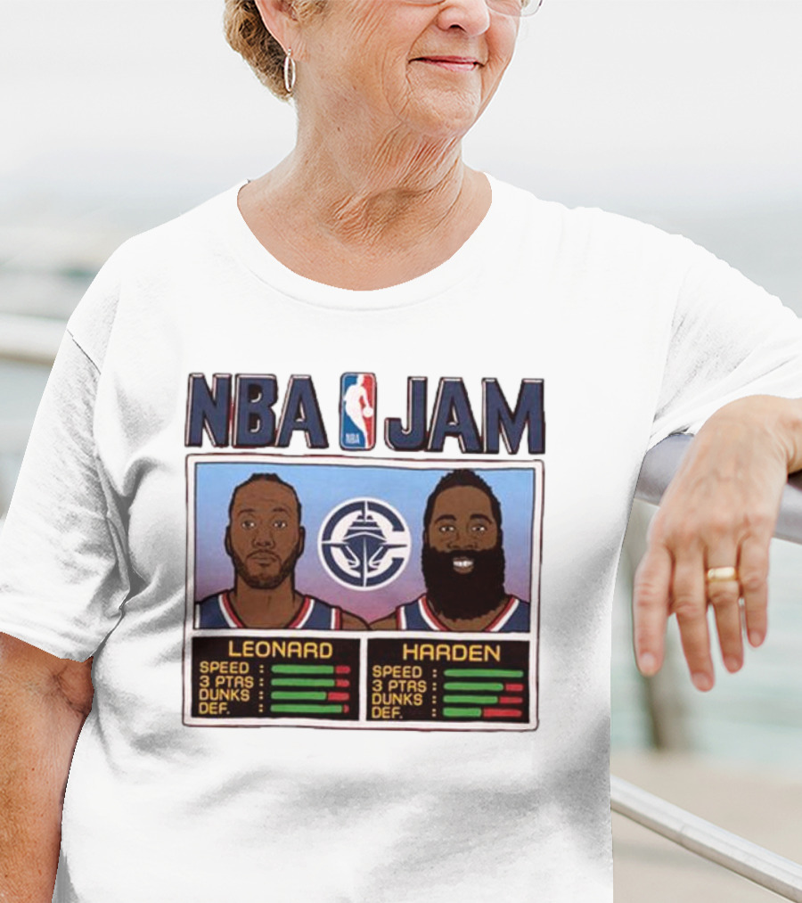 NBA Jam Leonard Harden Clippers Player Stats T-Shirt