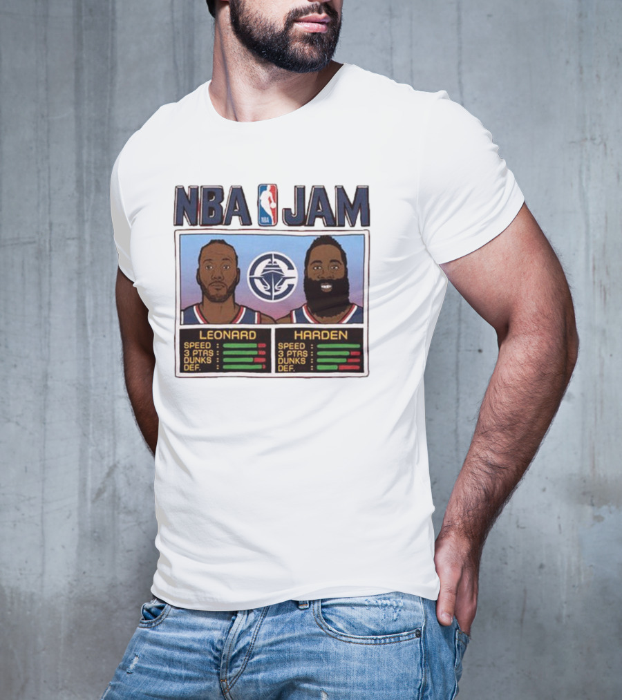 NBA Jam Leonard Harden Clippers Player Stats T-Shirt