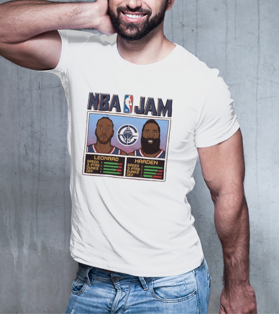NBA Jam Leonard Harden Clippers Player Stats T-Shirt