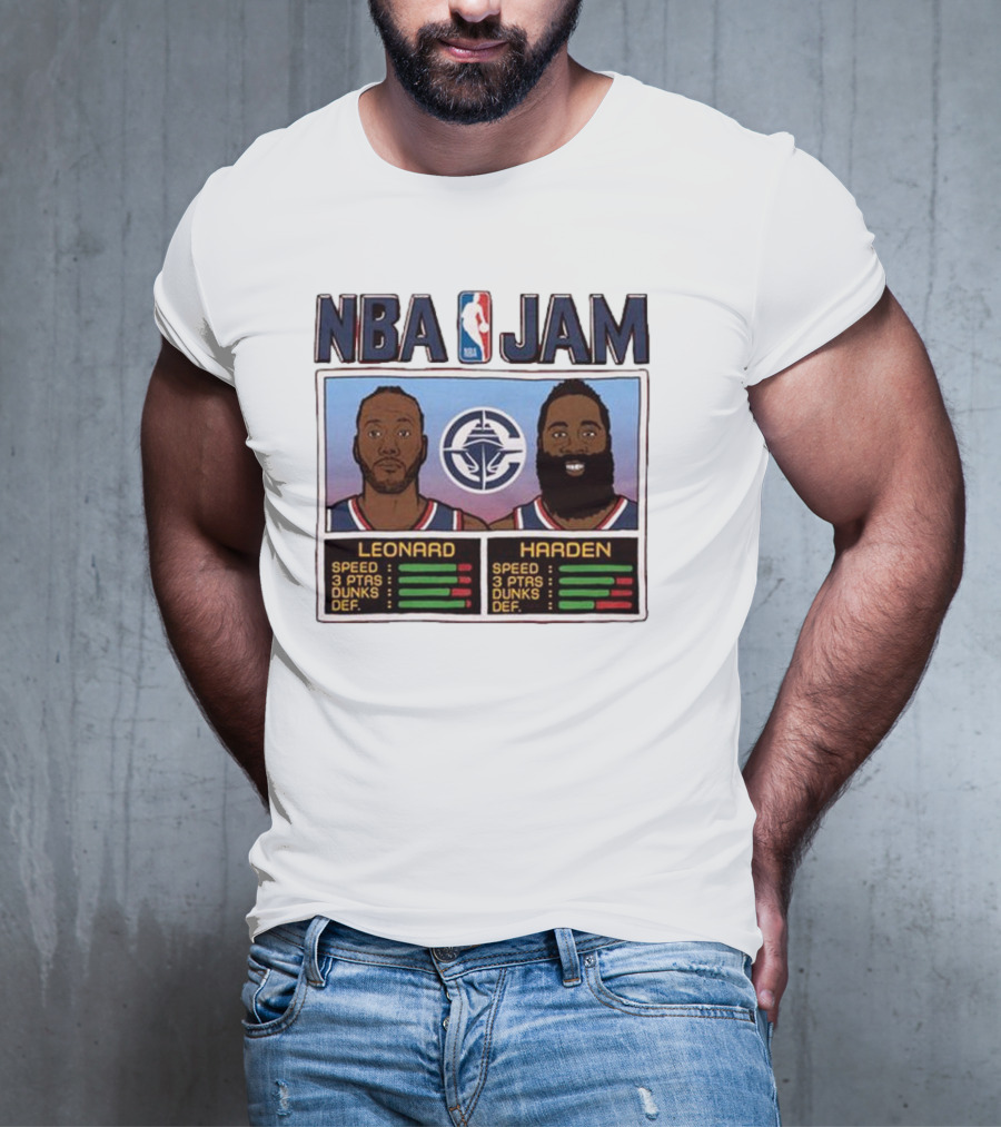 NBA Jam Leonard Harden Clippers Player Stats T-Shirt