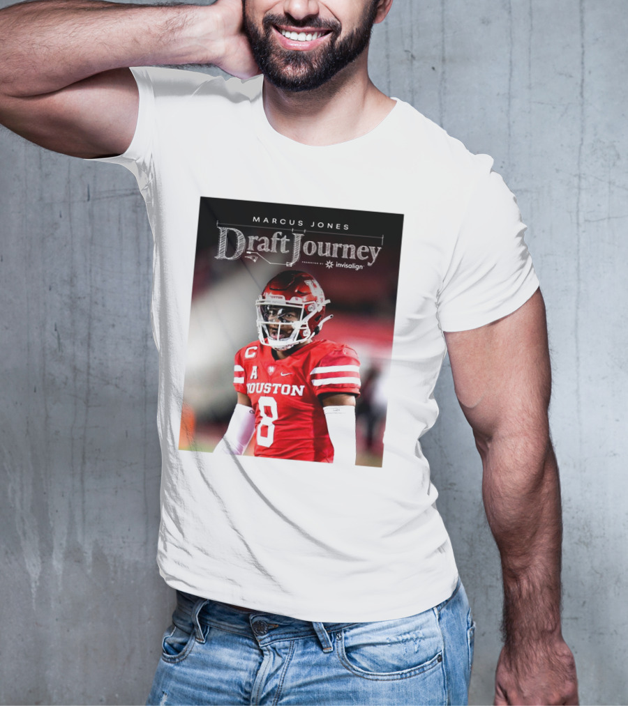 Marcus Jones New England Patriots NFL Draft Journey Houston Football T-Shirt