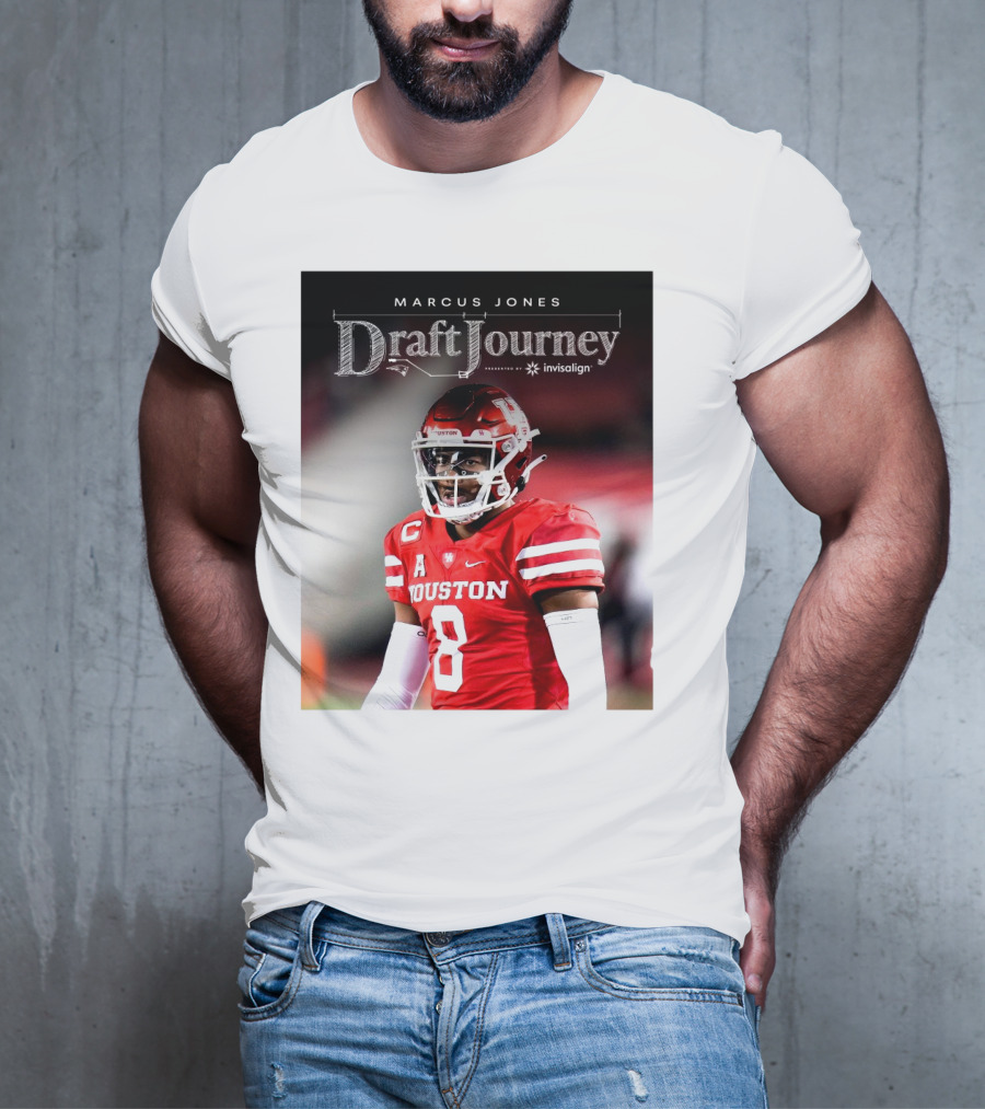 Marcus Jones New England Patriots NFL Draft Journey Houston Football T-Shirt