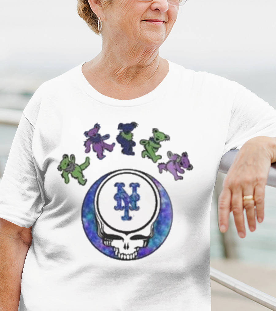 New York Mets Skull 2025 Grateful Dead Night Baseball T-Shirt
