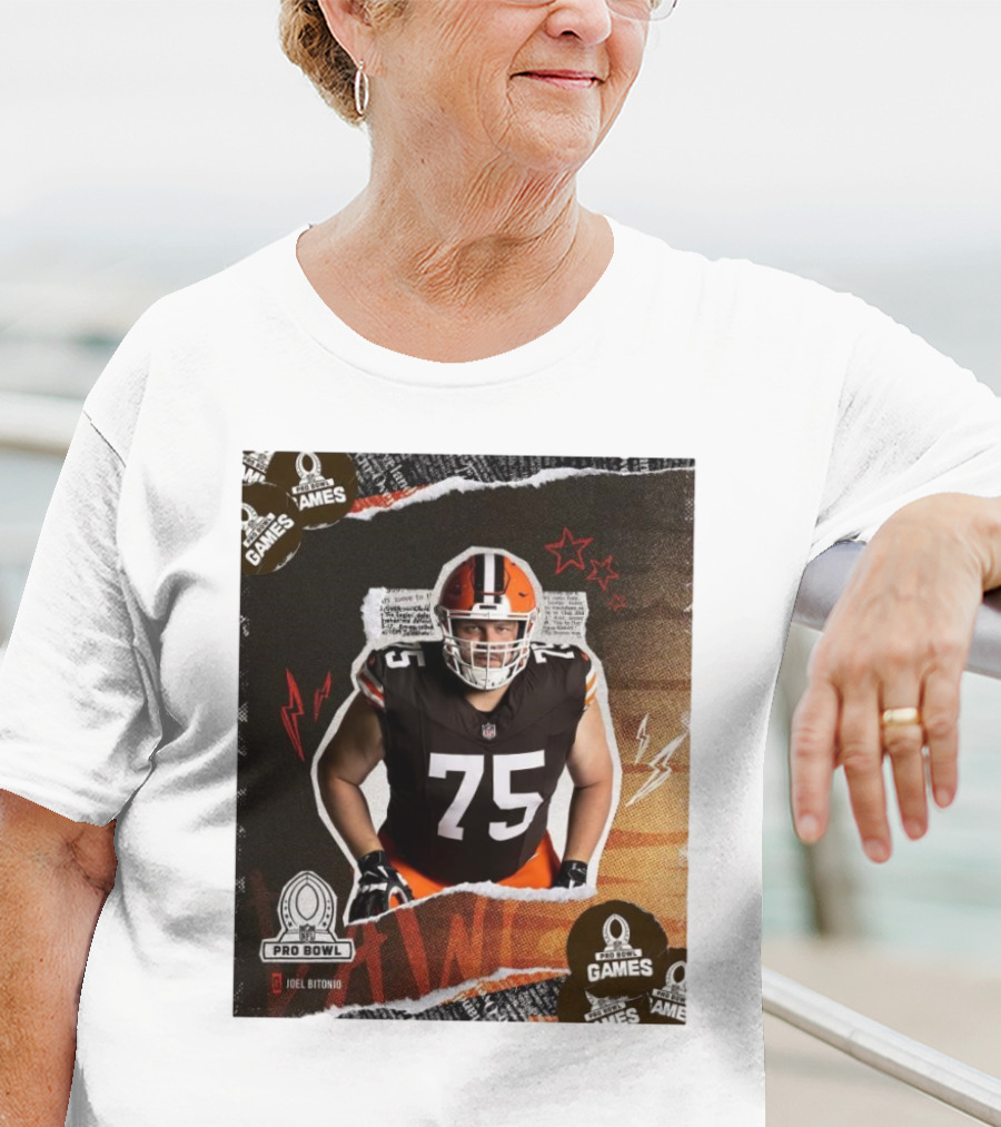 NFL Pro Bowl Games 2025 Joel Bitonio Cleveland Browns 75 T-Shirt