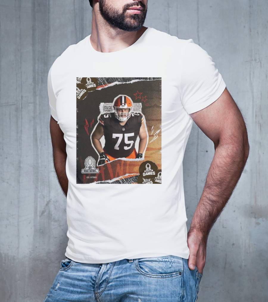 NFL Pro Bowl Games 2025 Joel Bitonio Cleveland Browns 75 T-Shirt