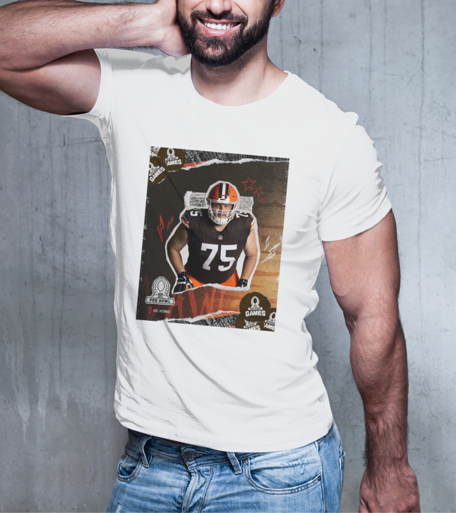 NFL Pro Bowl Games 2025 Joel Bitonio Cleveland Browns 75 T-Shirt
