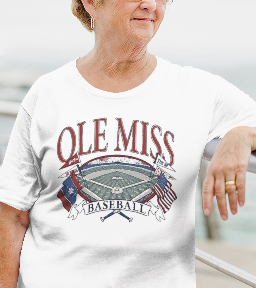 Ole Miss Baseball Fanbase Home Field Flags T-Shirt