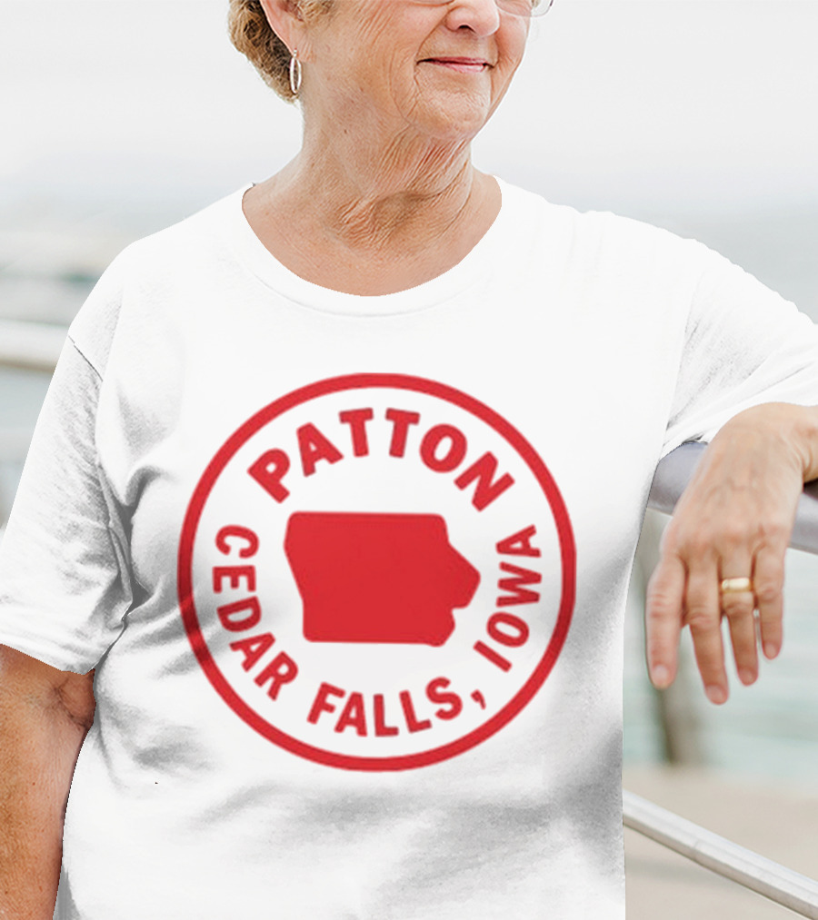 Patton Cedar Falls Iowa Map Circle T-Shirt