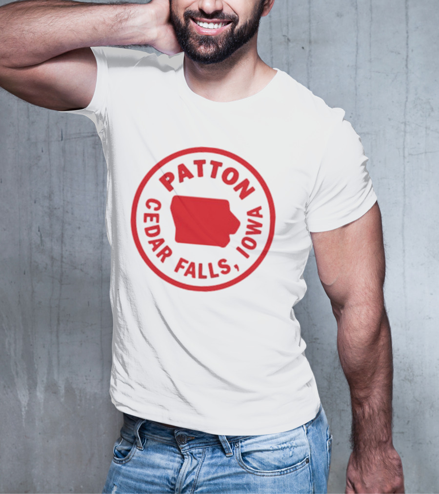 Patton Cedar Falls Iowa Map Circle T-Shirt
