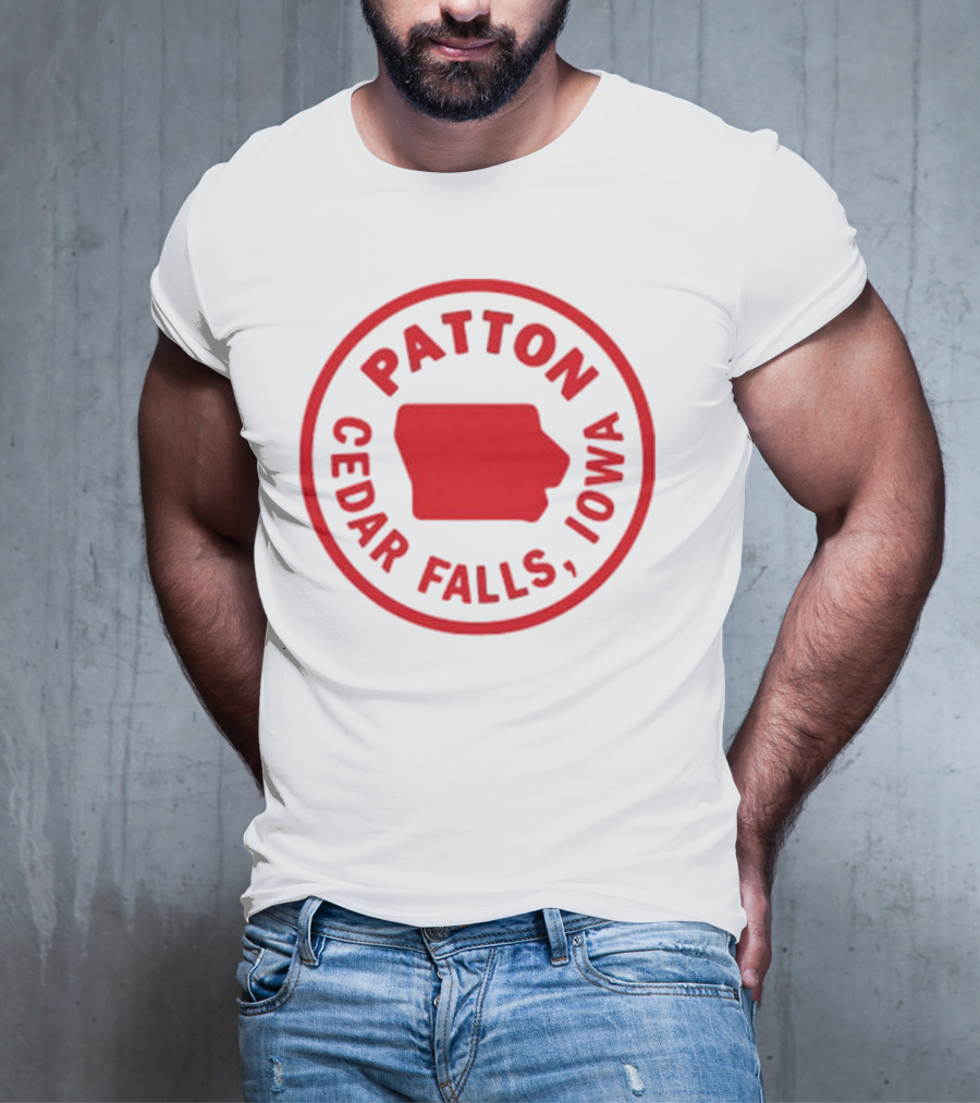 Patton Cedar Falls Iowa Map Circle T-Shirt