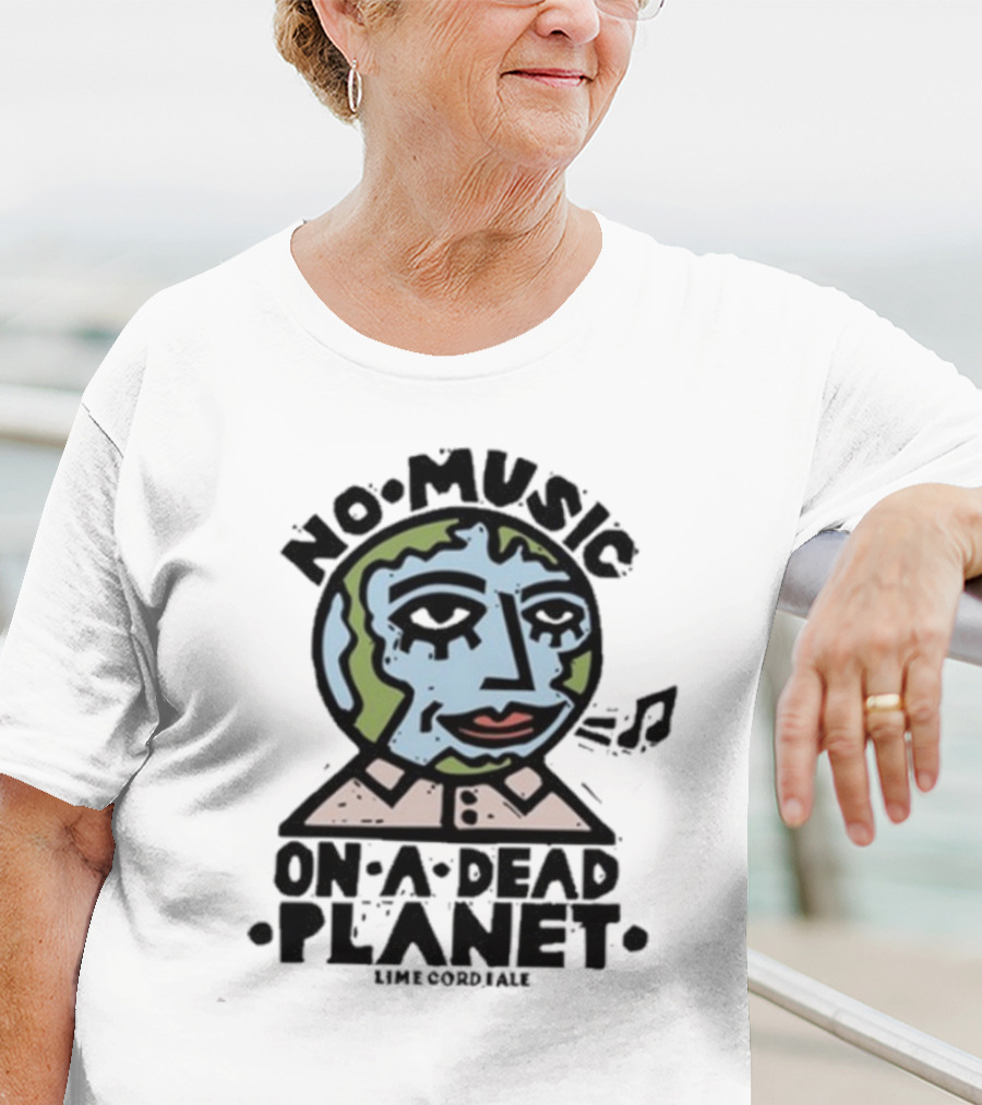 No Music On A Dead Planet Earth Head With Collar T-Shirt