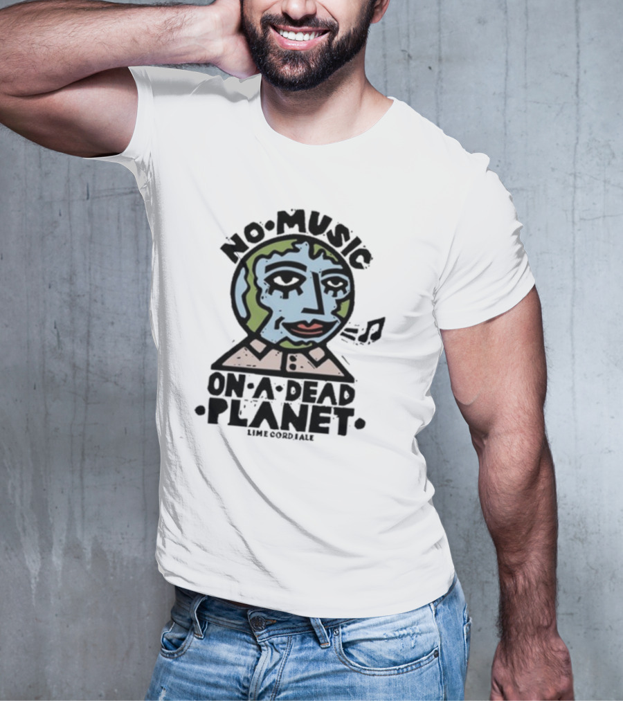 No Music On A Dead Planet Earth Head With Collar T-Shirt