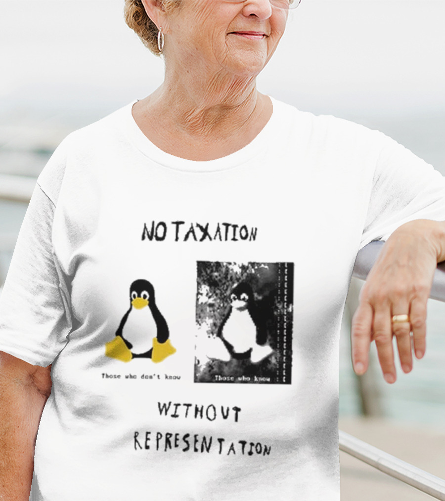No Taxation Without Representation Unhappy Feet Penguin T-Shirt