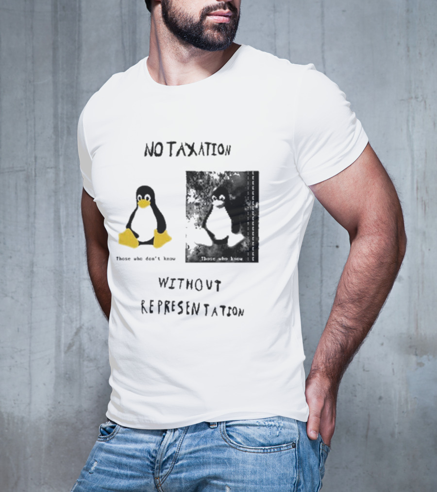No Taxation Without Representation Unhappy Feet Penguin T-Shirt