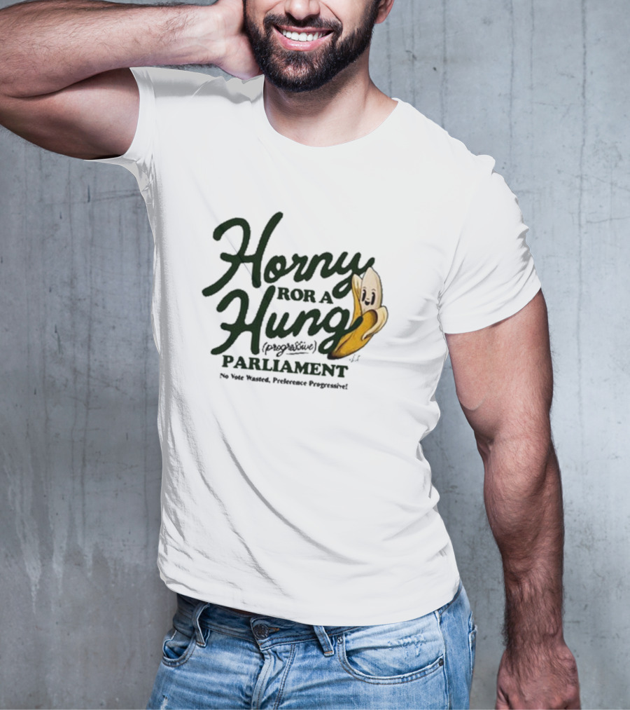 Horny For A Hung Parliament Banana Cartoon T-Shirt