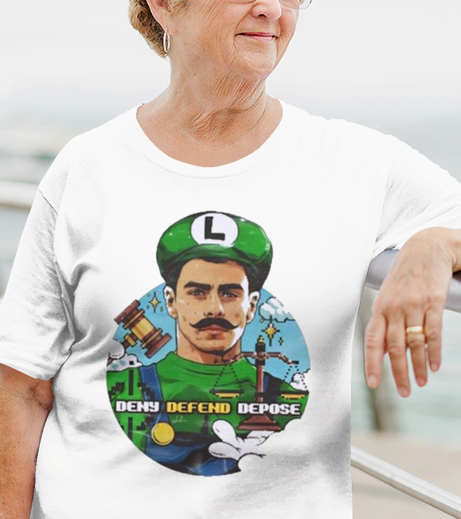 Nordacious Store Deny Defend Depose Mario Luigi Parody T-Shirt