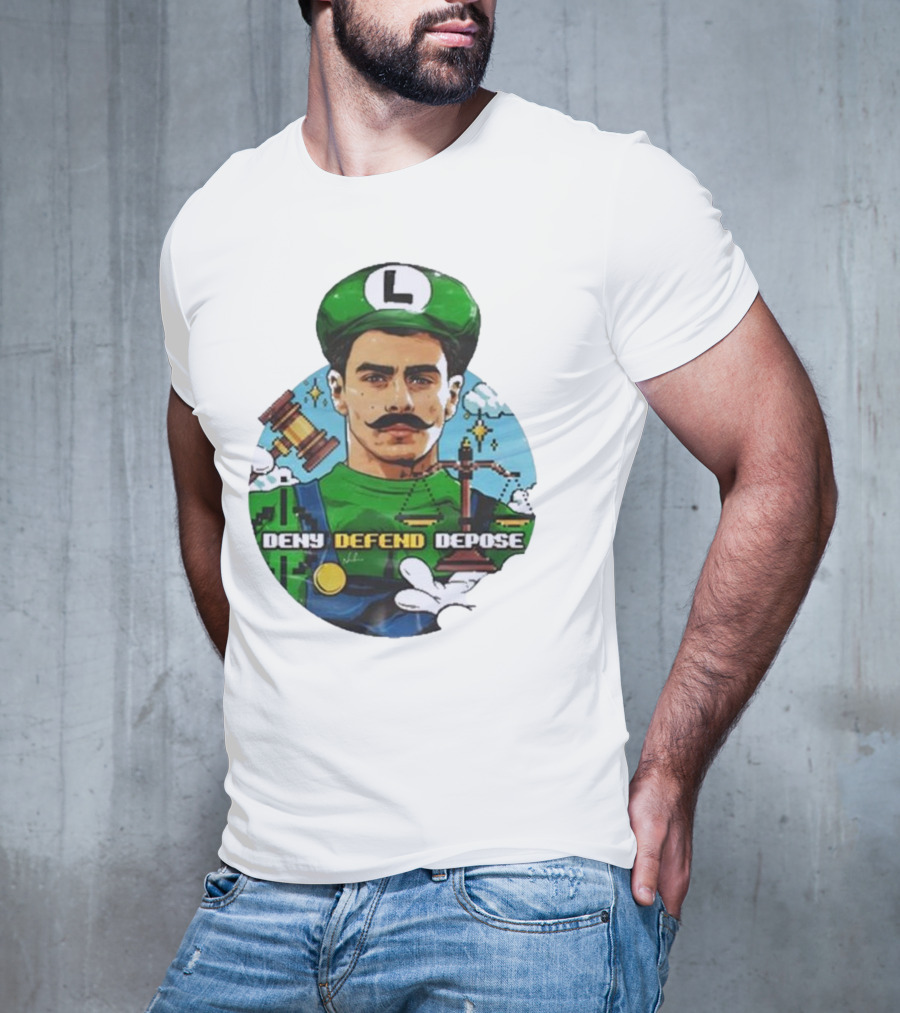 Nordacious Store Deny Defend Depose Mario Luigi Parody T-Shirt