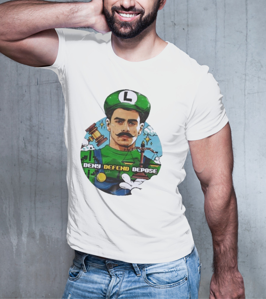 Nordacious Store Deny Defend Depose Mario Luigi Parody T-Shirt