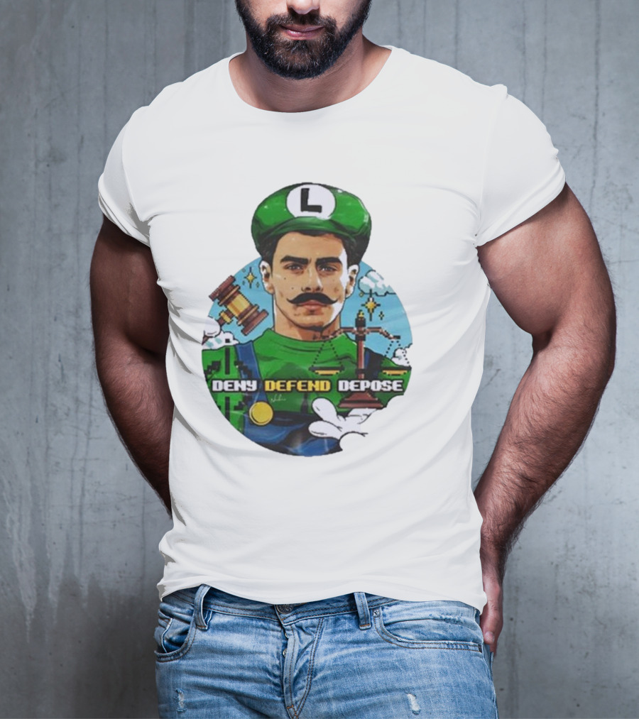 Nordacious Store Deny Defend Depose Mario Luigi Parody T-Shirt