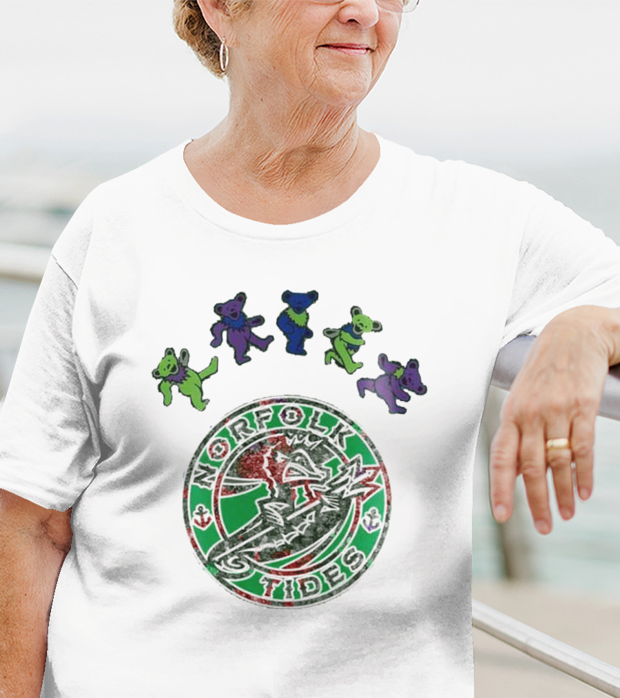 Norfolk Tides Grateful Dead Night 2025 Dancing Bears Baseball T-Shirt