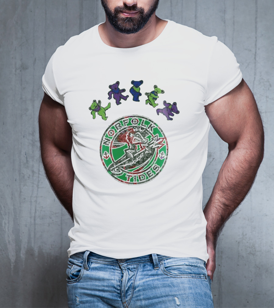 Norfolk Tides Grateful Dead Night 2025 Dancing Bears Baseball T-Shirt