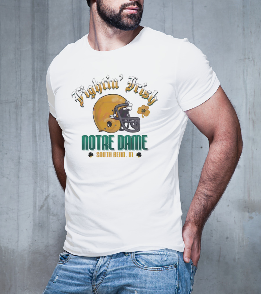 Fighting Irish Vintage Notre Dame Football South Bend IN Helmet Icon T-Shirt