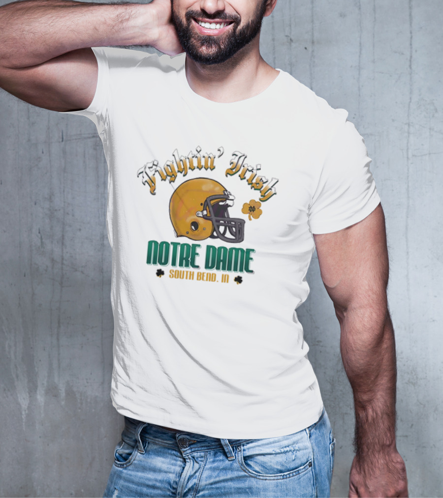 Fighting Irish Vintage Notre Dame Football South Bend IN Helmet Icon T-Shirt