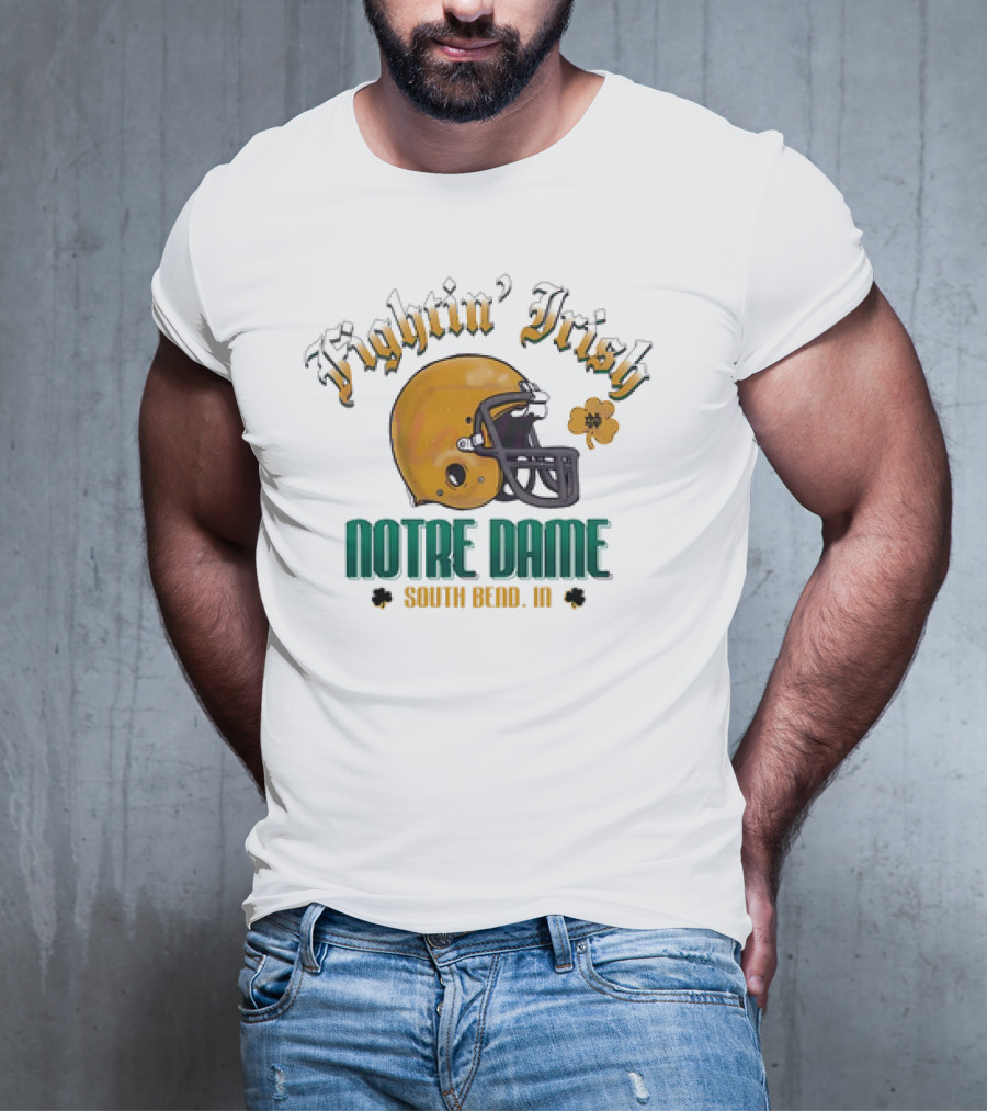 Fighting Irish Vintage Notre Dame Football South Bend IN Helmet Icon T-Shirt