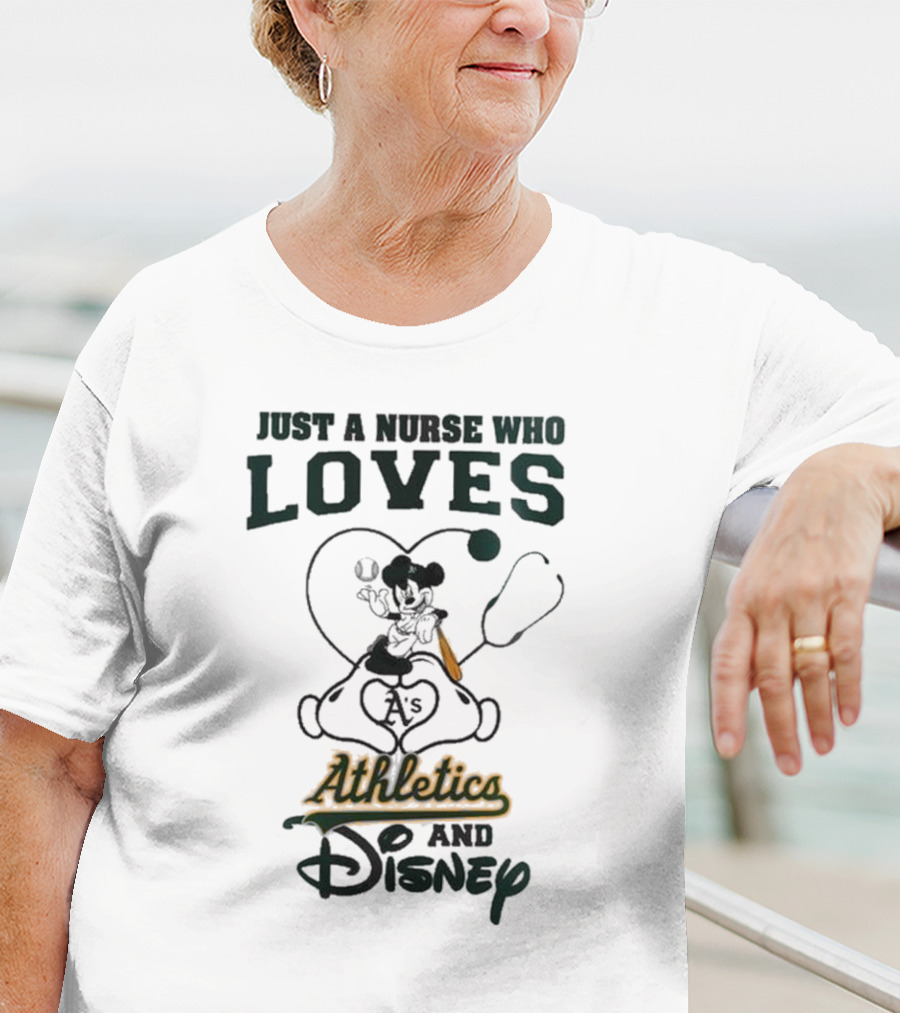 Oakland Athletics Disney Just A Nurse Who Loves Baseball 2025 T-Shirt
