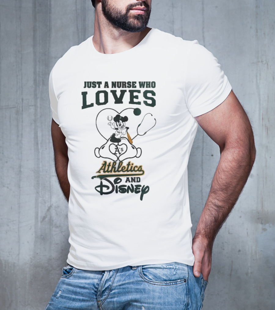 Oakland Athletics Disney Just A Nurse Who Loves Baseball 2025 T-Shirt