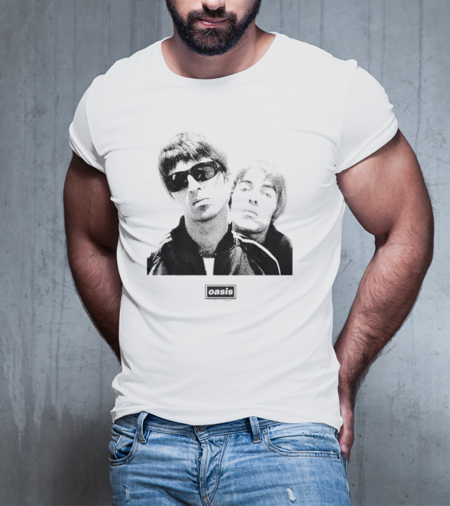 Oasis Boxed Web Exclusive Liam And Noel Gallagher Black And White T-Shirt